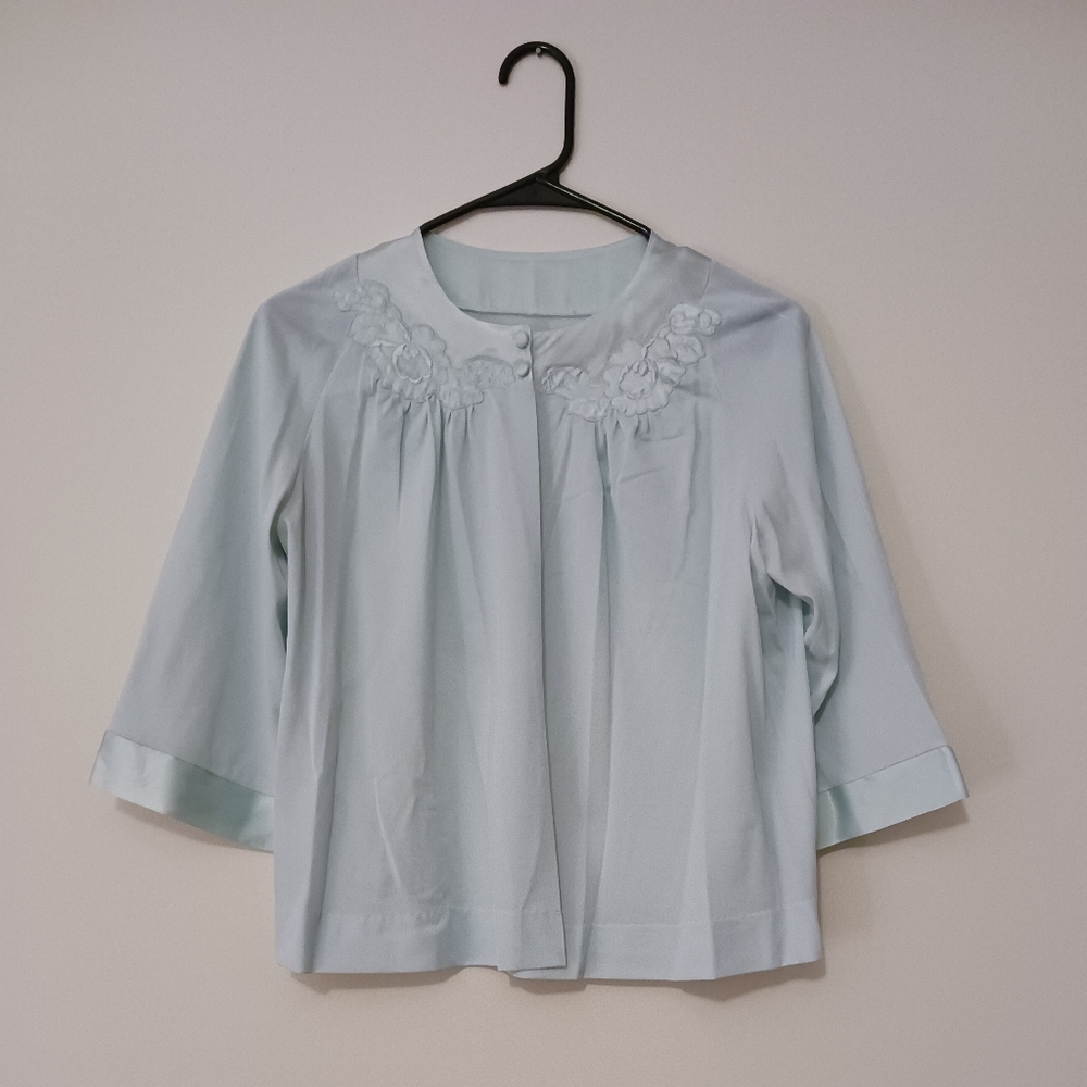 Light Blue Sheer Embroidered Pegnoir